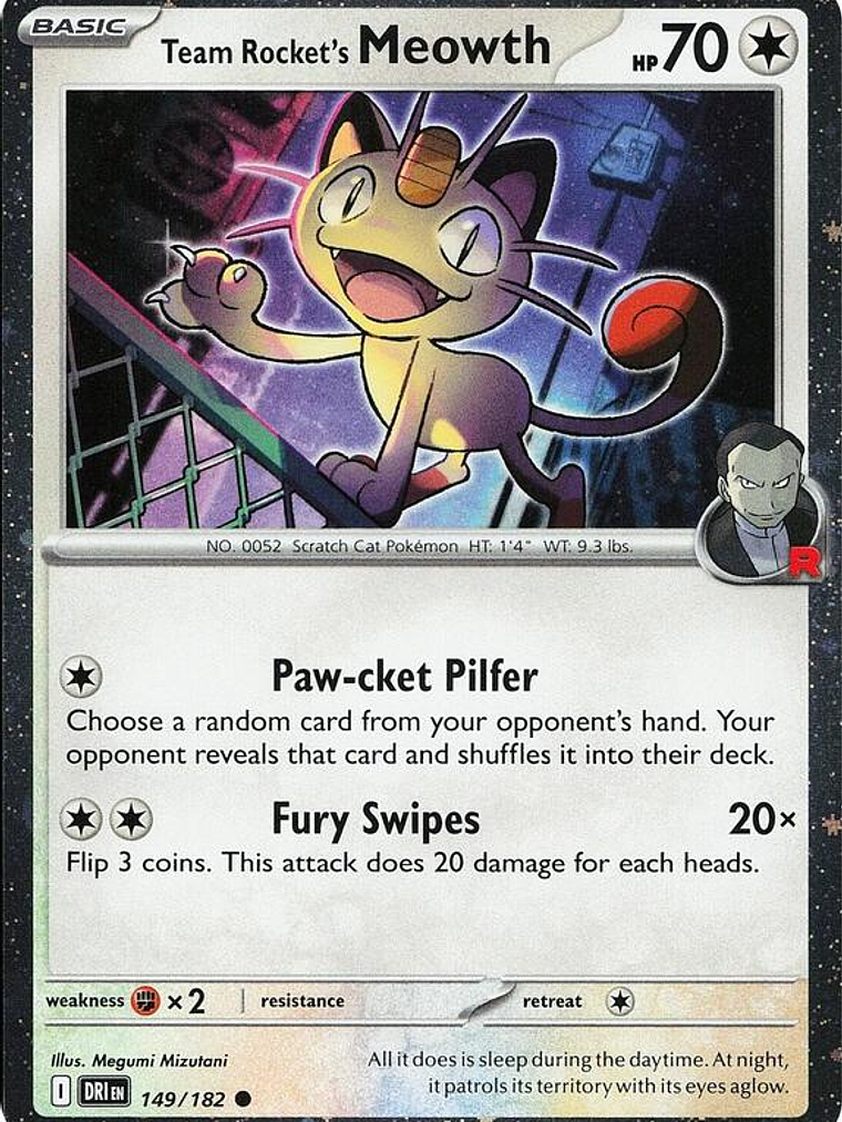 Team Rocket's Meowth (Cosmos Holo) #149 1