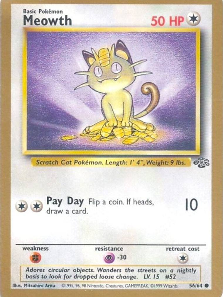 Meowth - 56/64 (Gold Bordered Promo) #56 1