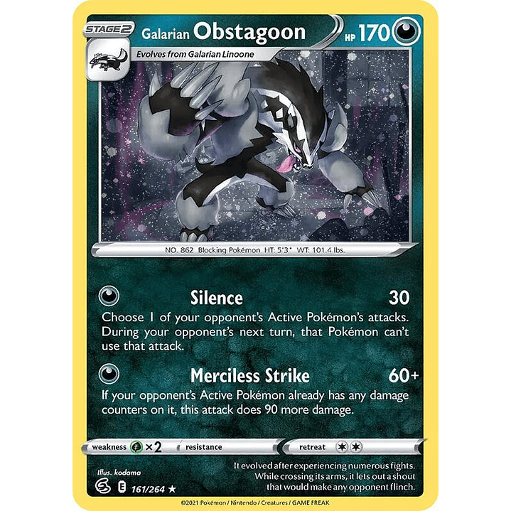 Galarian Obstagoon (Cosmos Holo) #161 1