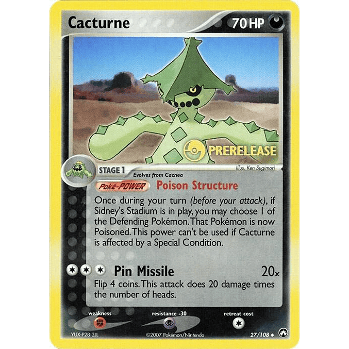 Cacturne - 27/108 (Prerelease) #027 1