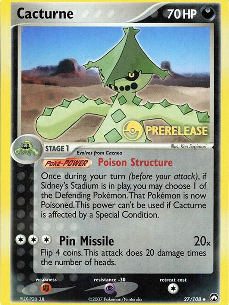 Cacturne - 27/108 (Prerelease) #027 1