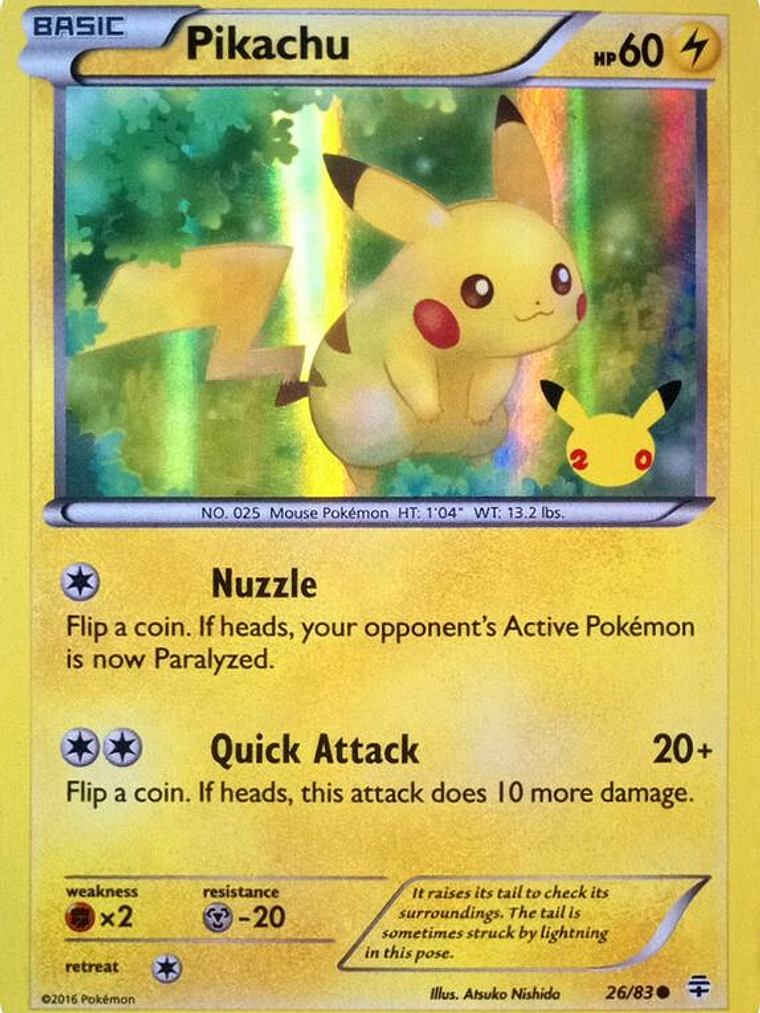 Pikachu - 26/83 (20th Anniversary) #026 1