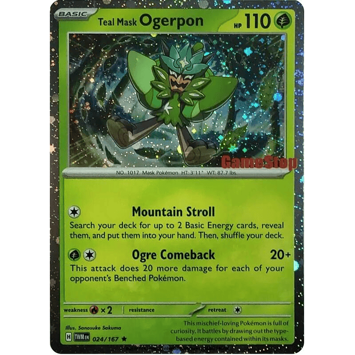 Teal Mask Ogerpon (Cosmos Holo) (Gamestop Exclusive) #024 1