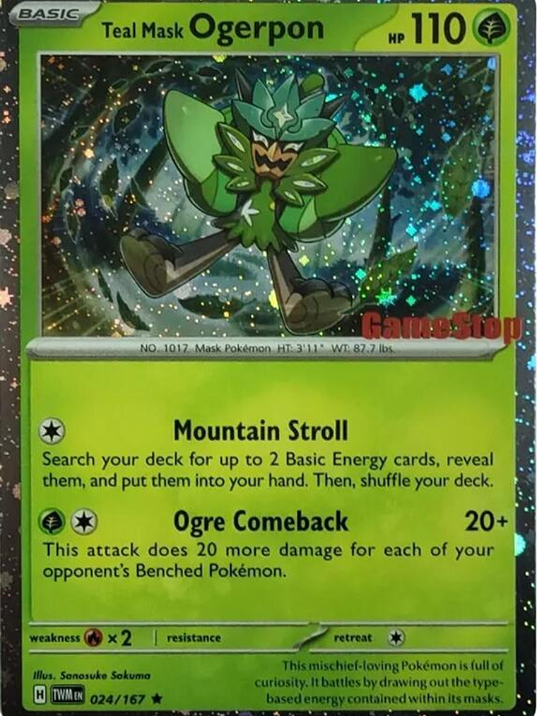Teal Mask Ogerpon (Cosmos Holo) (Gamestop Exclusive) #024 1
