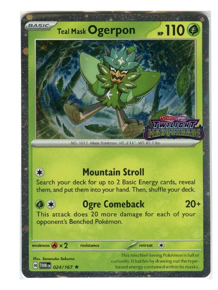 Teal Mask Ogerpon (Twilight Masquerade Stamp) #024 1