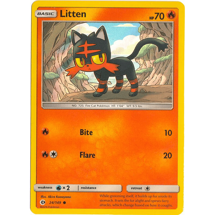 Litten - 24/149 (Water Web Holo) #024 1