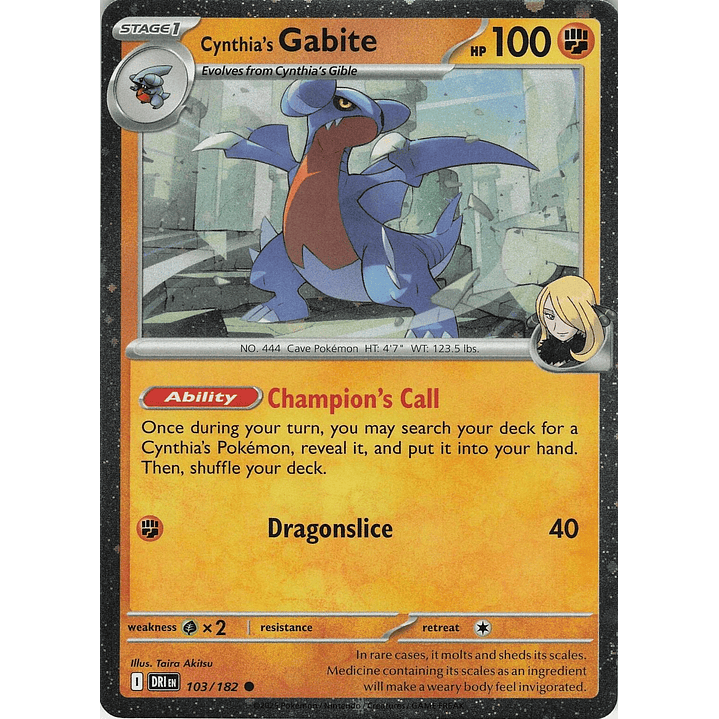 Cynthia's Gabite (Cosmos Holo) #103 1