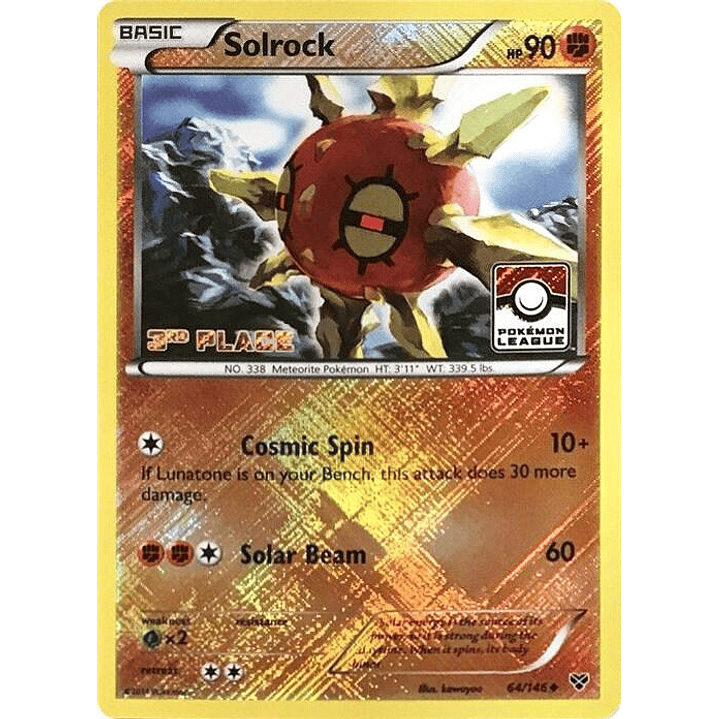 Solrock - 64/146 (Pokemon League) [3rd Place] #064 1