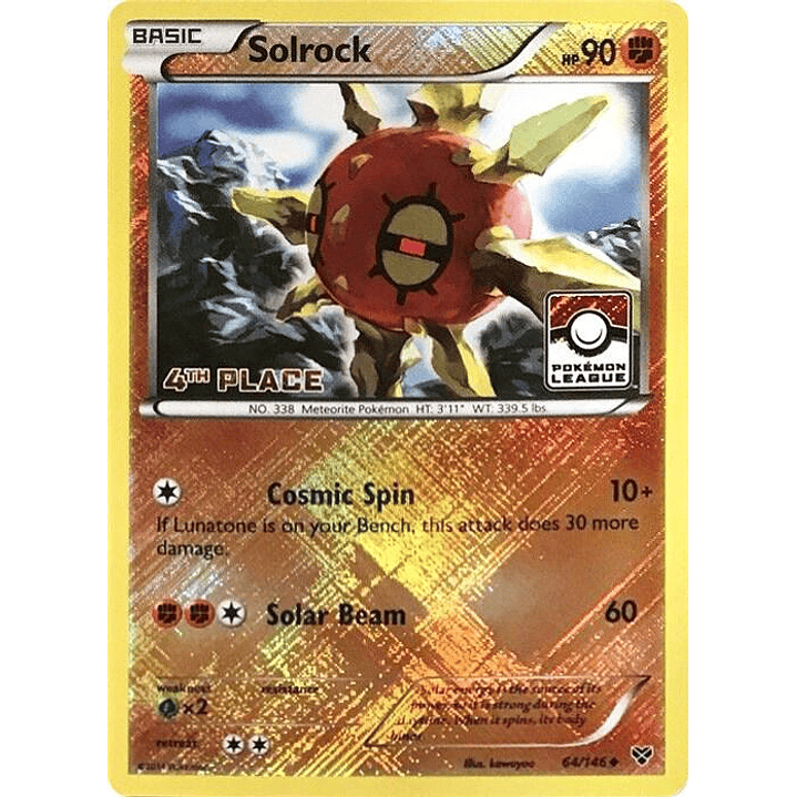 Solrock - 64/146 (Pokemon League) [4th Place] #064 1