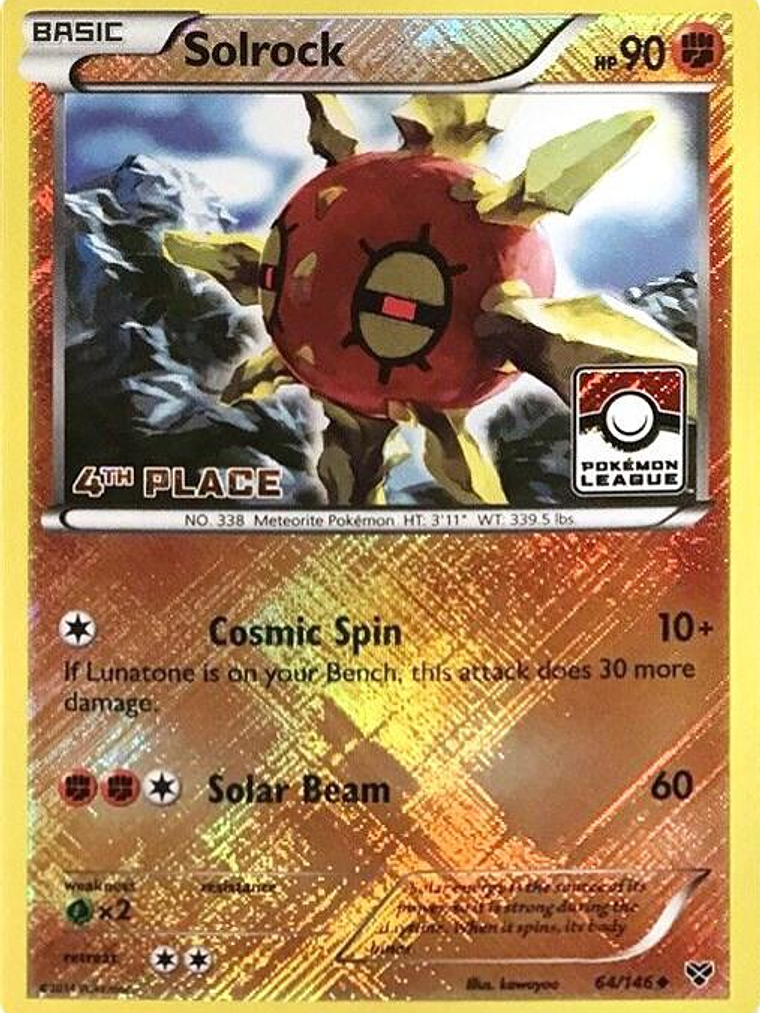 Solrock - 64/146 (Pokemon League) [4th Place] #064 1