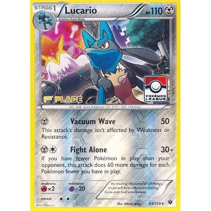 Lucario - 63/124 (Pokemon League) [1st Place] #063 1