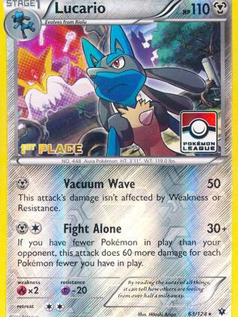 Lucario - 63/124 (Pokemon League) [1st Place] #063 1