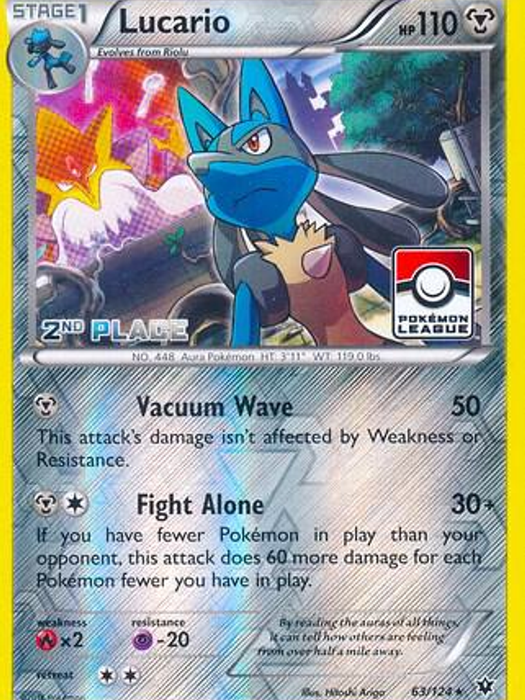 Lucario - 63/124 (Pokemon League) [2nd Place] #063 1