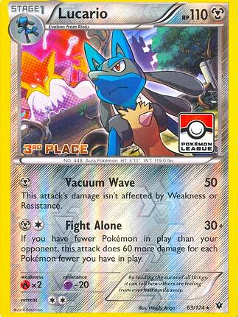 Lucario - 63/124 (Pokemon League) [3rd Place] #063 1