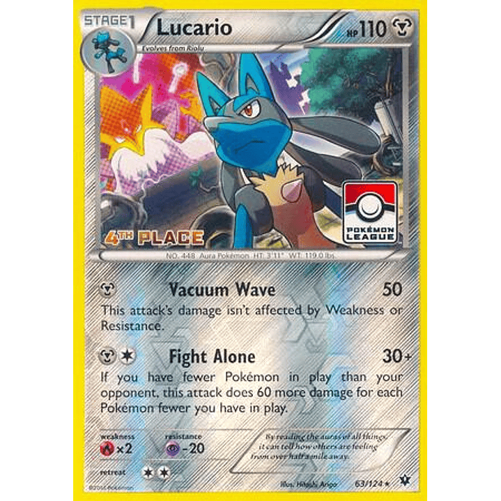 Lucario - 63/124 (Pokemon League) [4th Place] #063 1