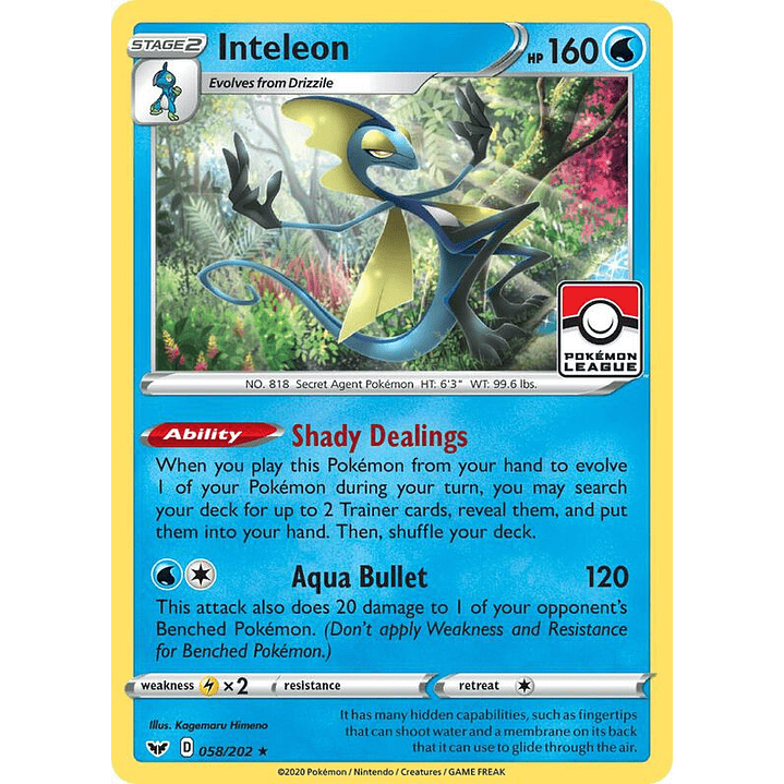 Inteleon - 058/202 (Pokemon League) #058 1