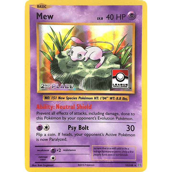 Mew - 53/108 (League Challenge) [2nd Place] #053 1