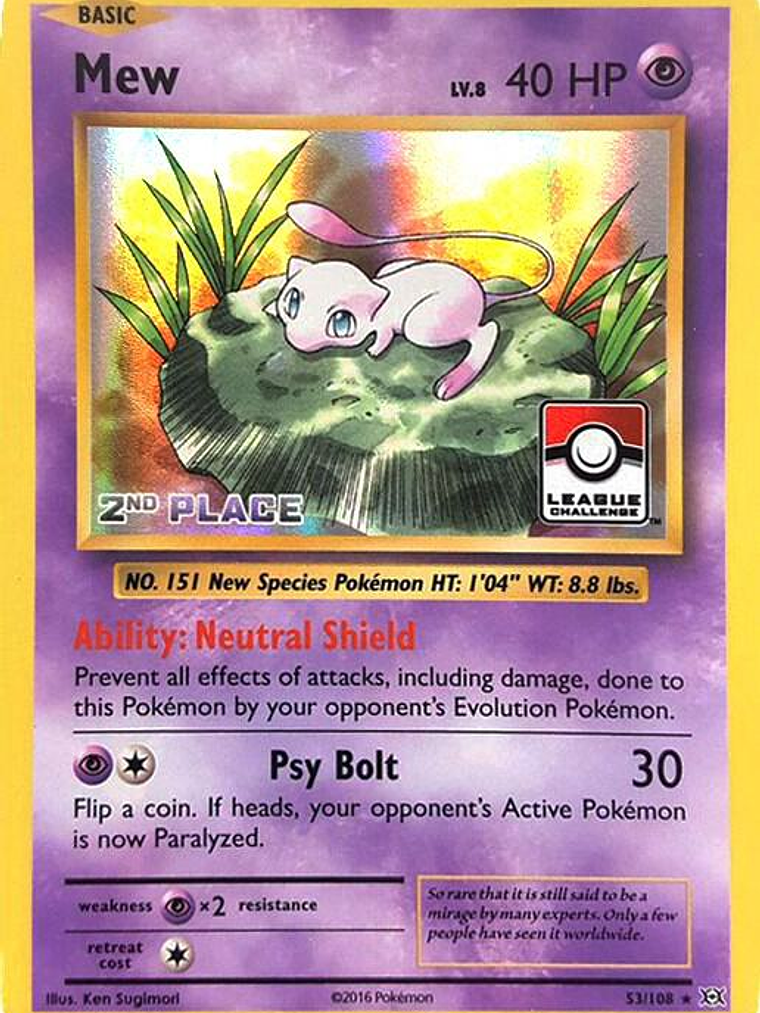 Mew - 53/108 (League Challenge) [2nd Place] #053 1