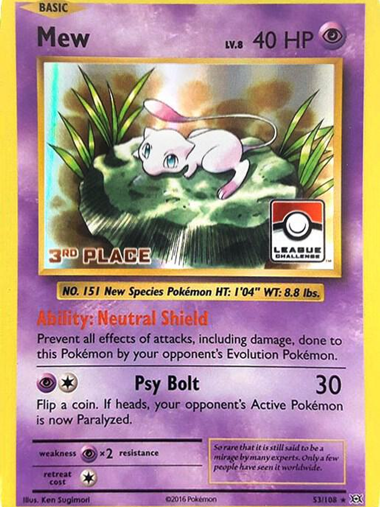 Mew - 53/108 (League Challenge) [3rd Place] #053 1
