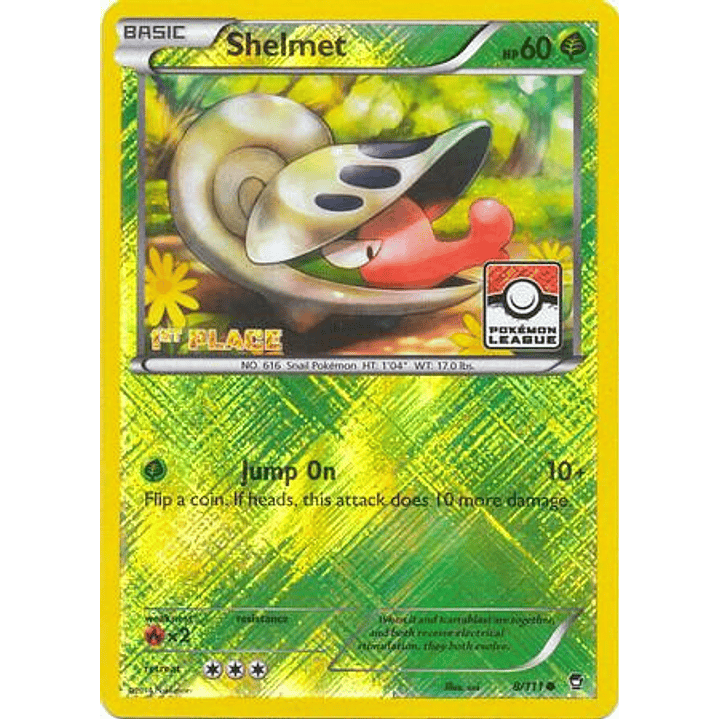 Shelmet - 8/111 (Pokemon League) [1st Place] #008 1