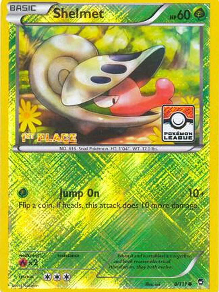 Shelmet - 8/111 (Pokemon League) [1st Place] #008 1