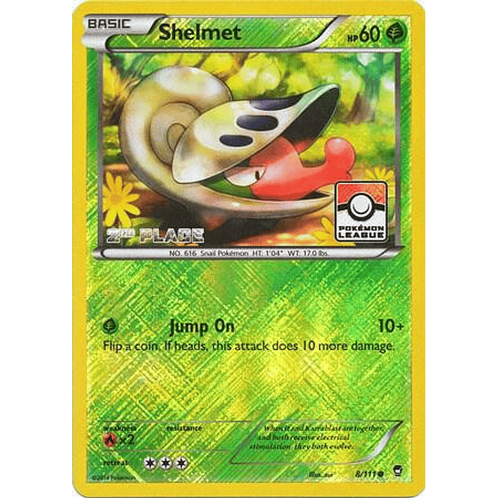 Shelmet - 8/111 (Pokemon League) [2nd Place] #008 1