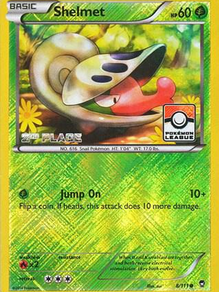 Shelmet - 8/111 (Pokemon League) [2nd Place] #008 1