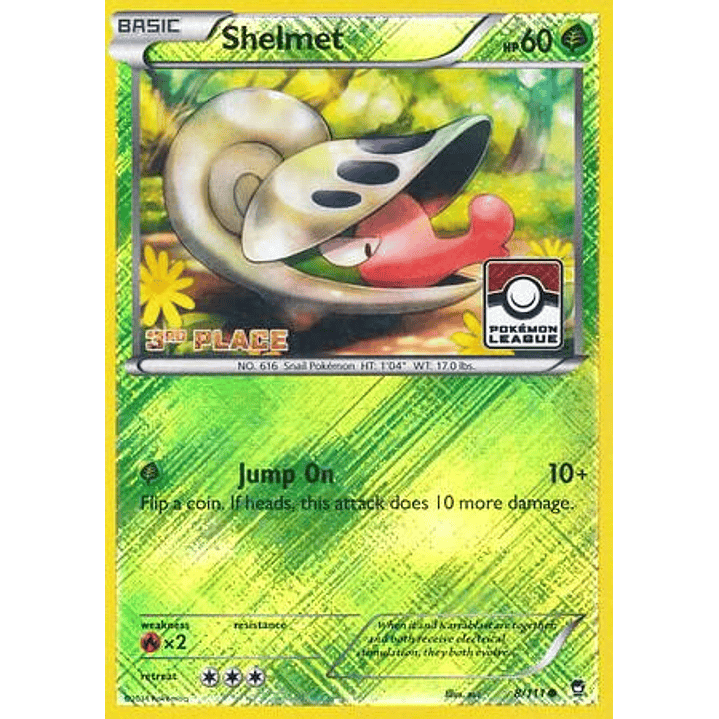 Shelmet - 8/111 (Pokemon League) [3rd Place] #008 1