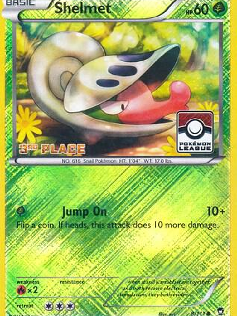 Shelmet - 8/111 (Pokemon League) [3rd Place] #008 1