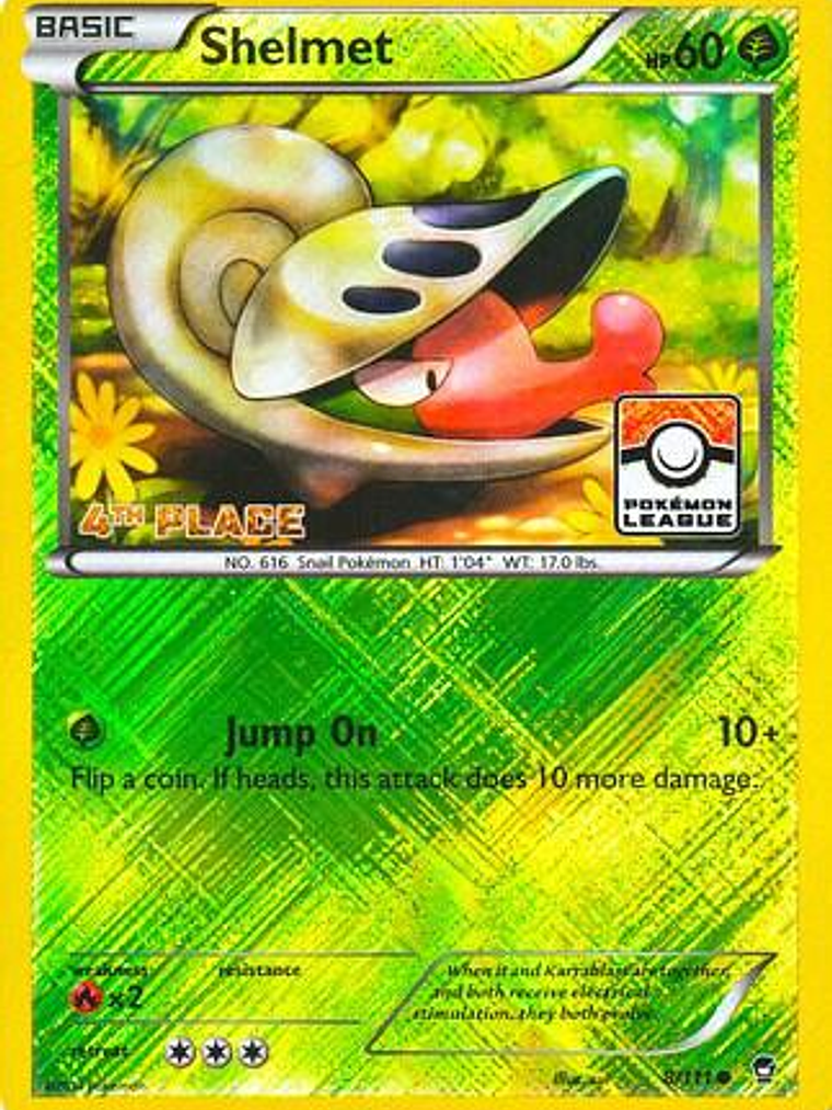 Shelmet - 8/111 (Pokemon League) [4th Place] #008 1