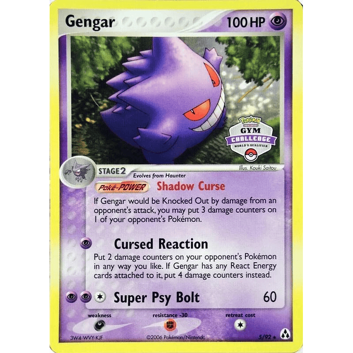 Gengar - 5/92 (Gym Challenge) #005 1