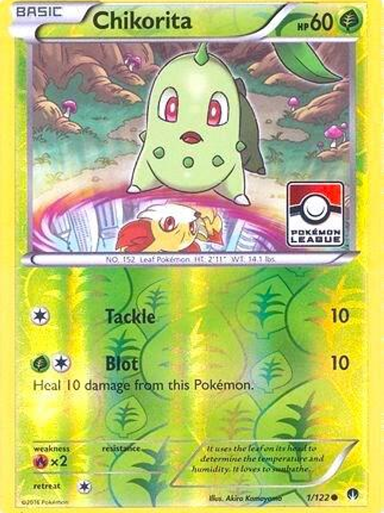 Chikorita - 1/122 (Pokemon League) #001 1
