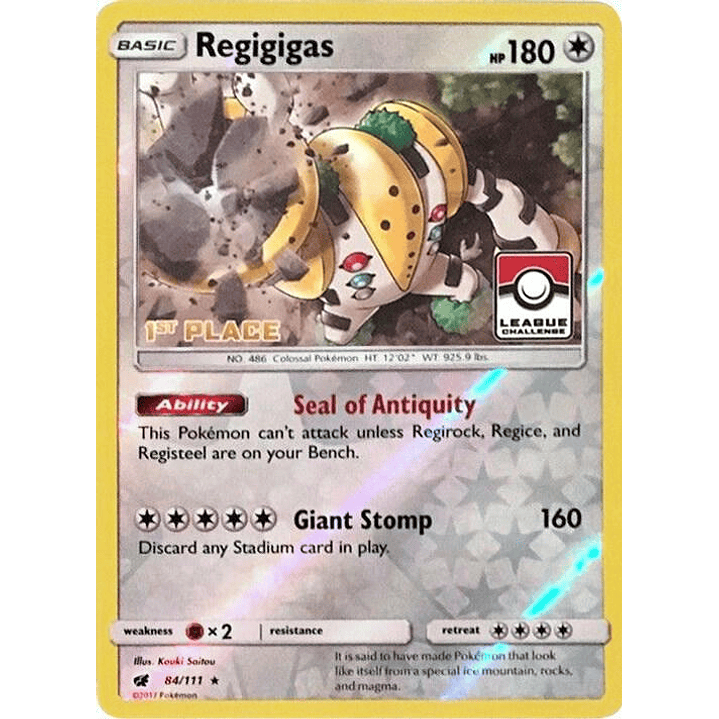 Regigigas - 84/111 (League Challenge) [1st Place] #084 1