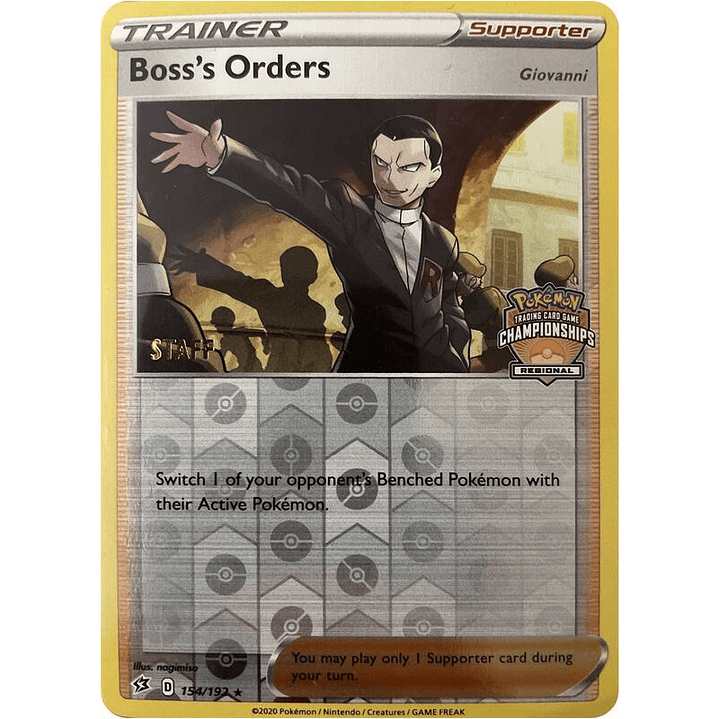 Boss's Orders - 154/192 (Regional Championships) [Staff] #154 1