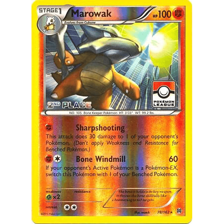 Marowak - 78/162 (Pokemon League) [2nd Place] #078 1