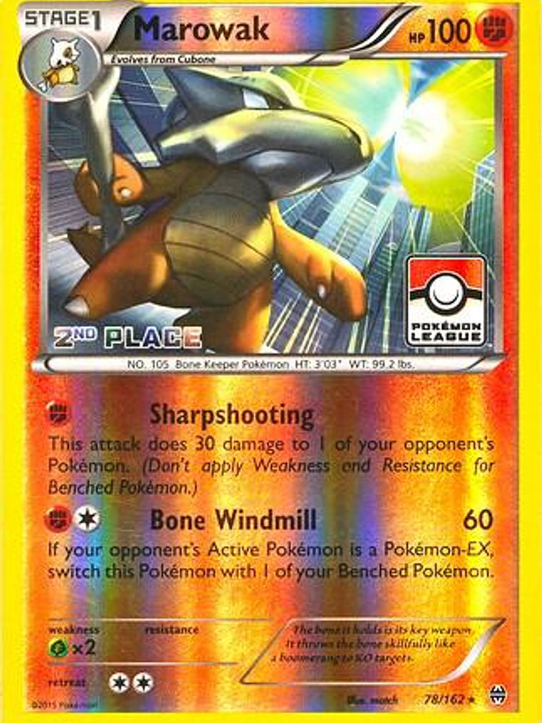 Marowak - 78/162 (Pokemon League) [2nd Place] #078 1