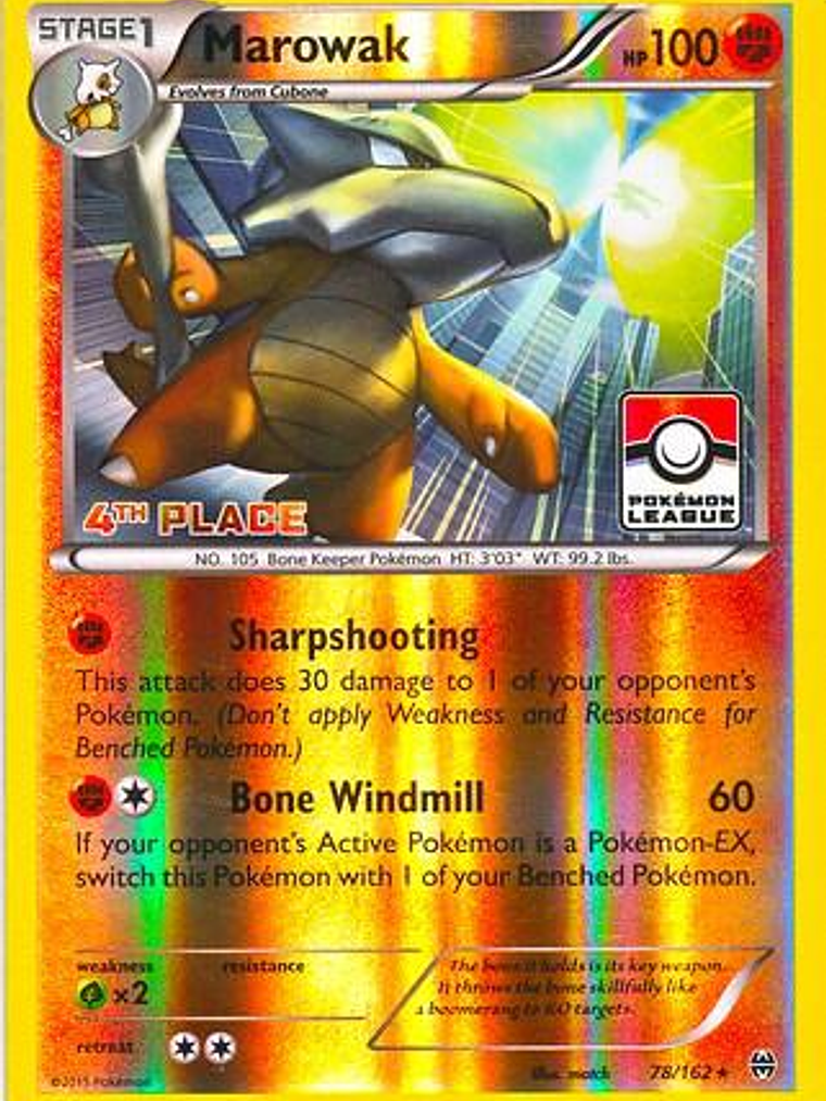 Marowak - 78/162 (Pokemon League) [4th Place] #078 1