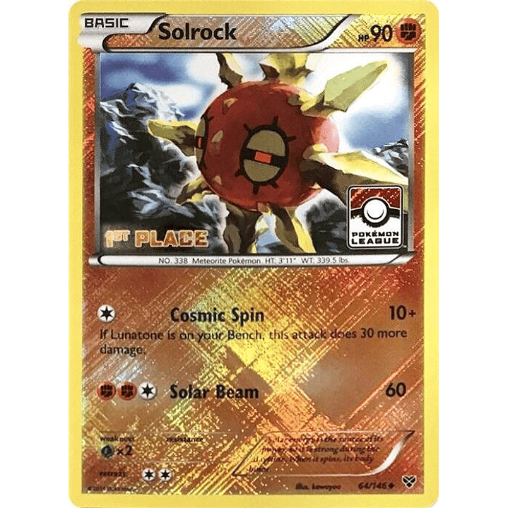 Solrock - 64/146 (Pokemon League) [1st Place] #064 1
