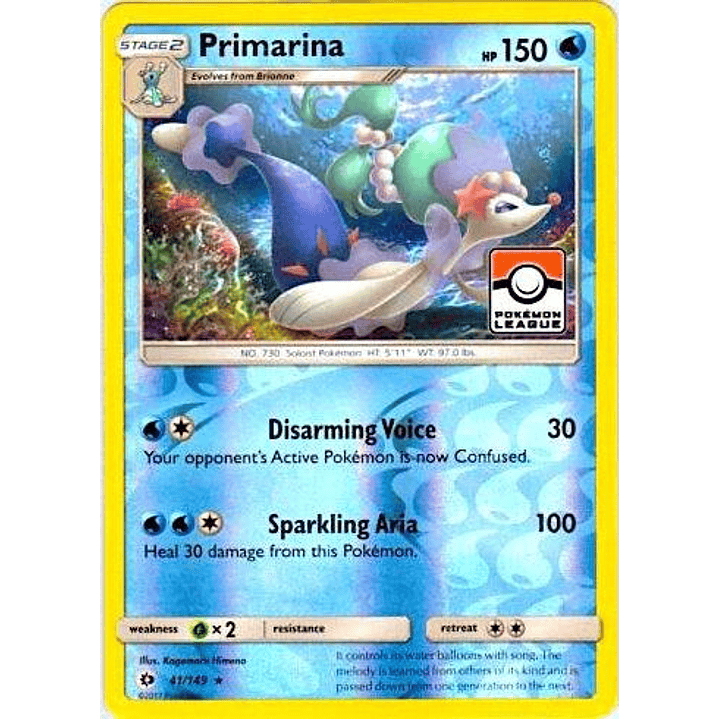 Primarina - 41/149 (Pokemon League) #041 1