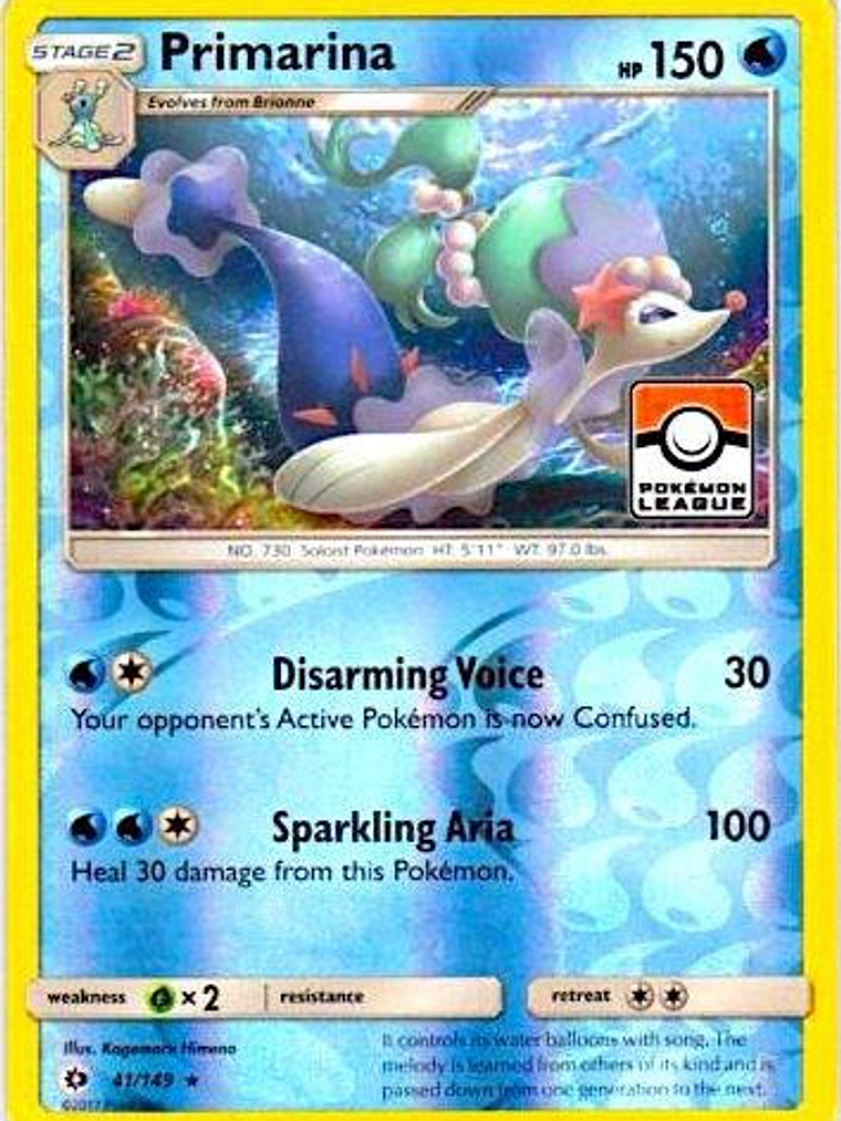 Primarina - 41/149 (Pokemon League) #041 1