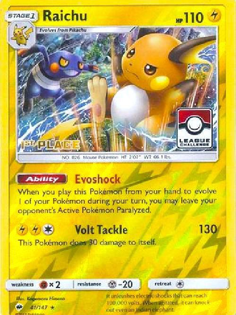 Raichu - 41/147 (League Challenge) [1st Place] #041 1