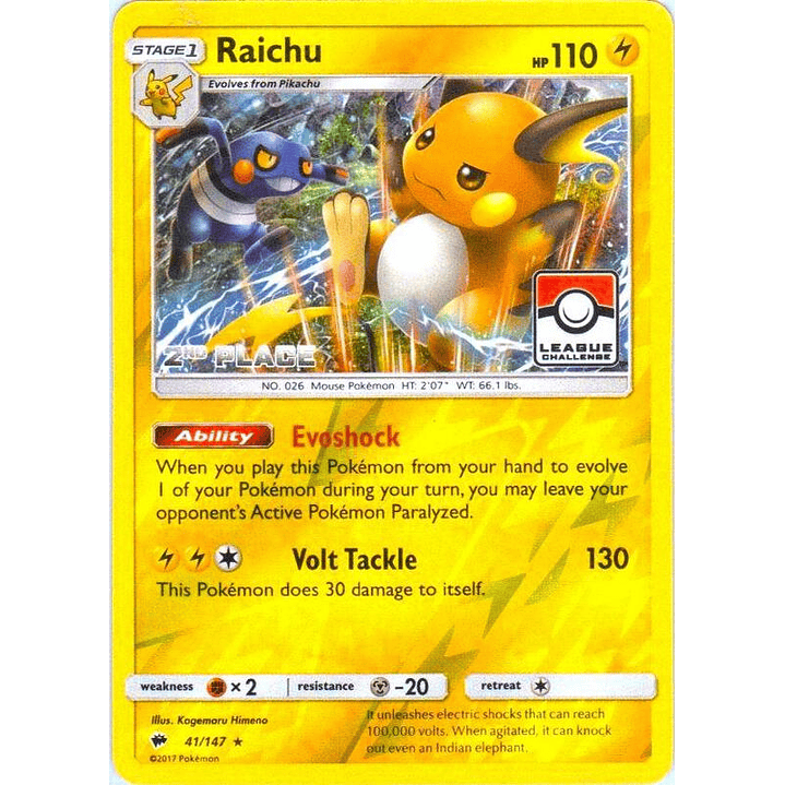 Raichu - 41/147 (League Challenge) [2nd Place] #041 1