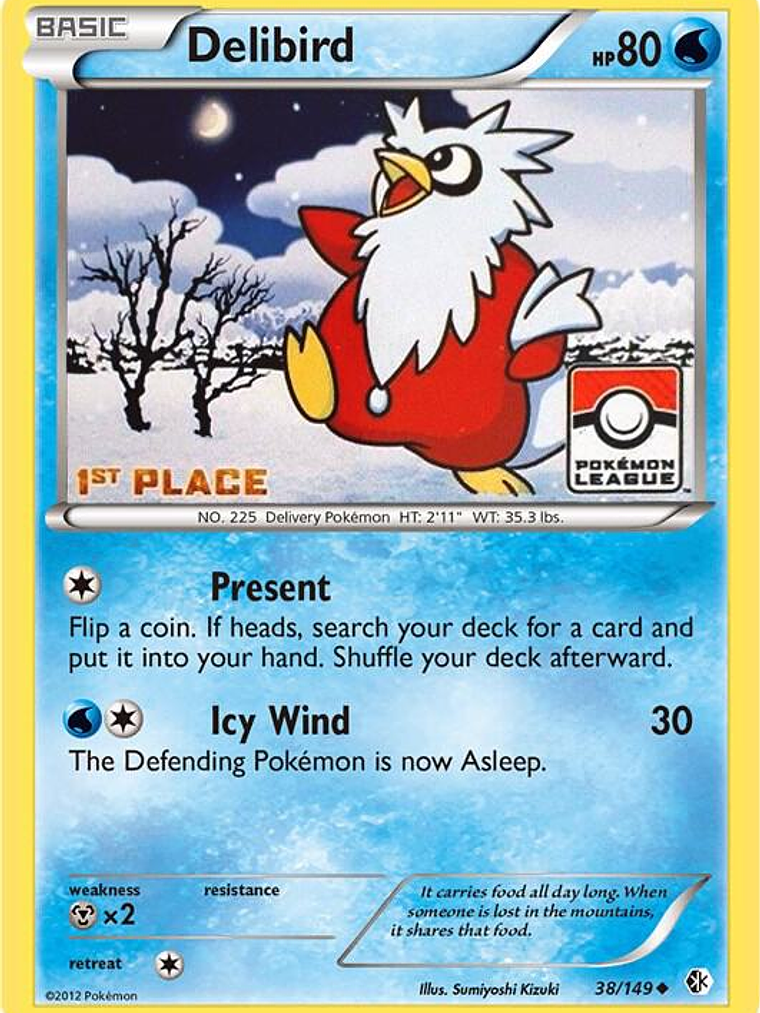 Delibird - 38/149 (Pokemon League) [1st Place] #038 1