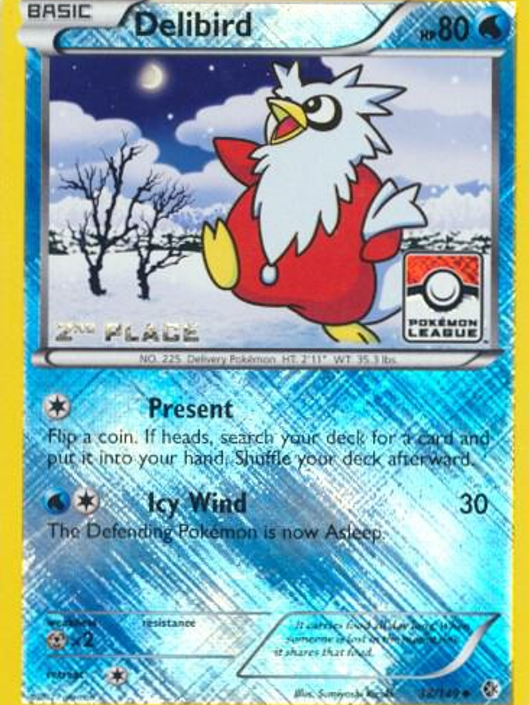 Delibird - 38/149 (Pokemon League) [2nd Place] #038 1