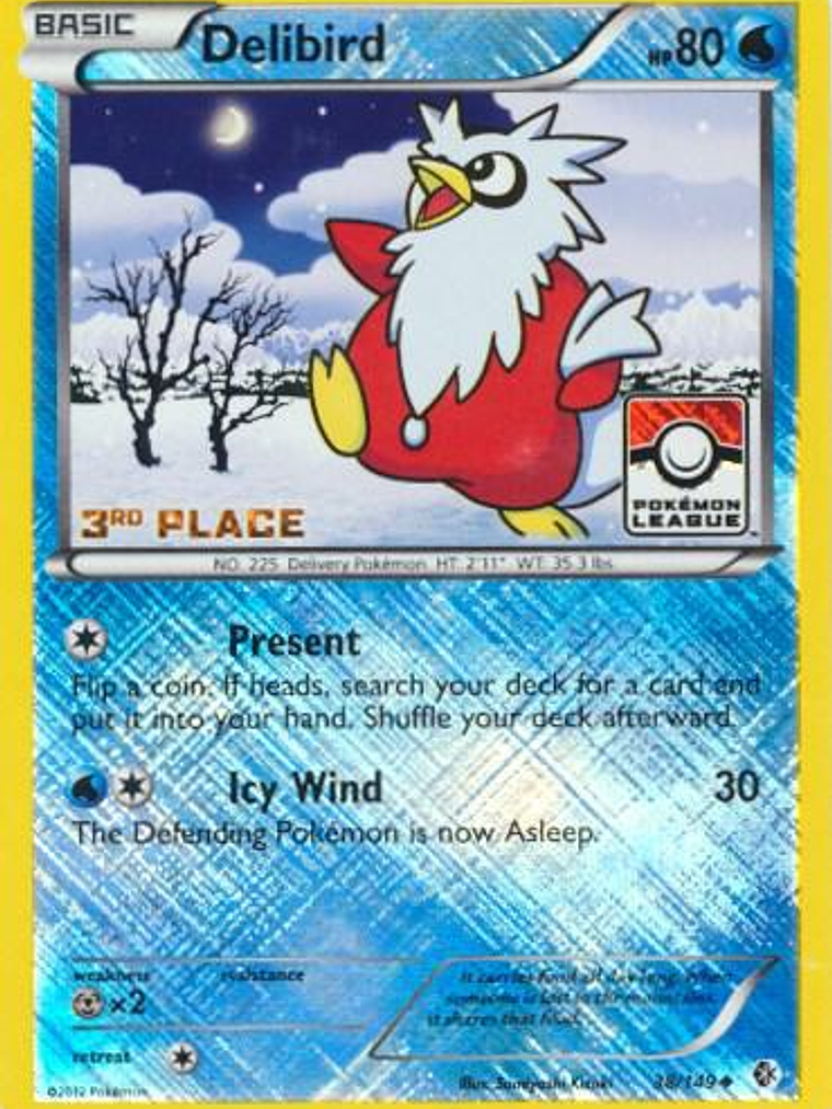 Delibird - 38/149 (Pokemon League) [3rd Place] #038 1