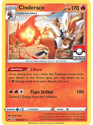 Cinderace (Pokemon League) #034