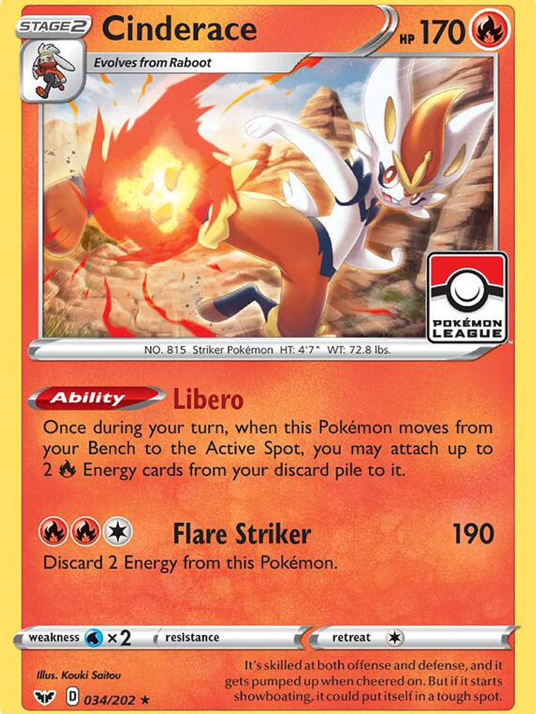 Cinderace (Pokemon League) #034 1