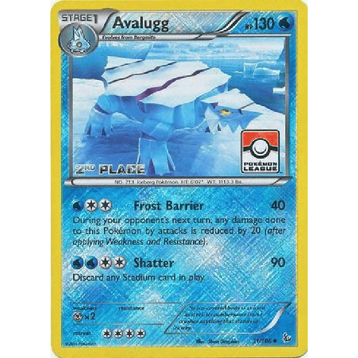Avalugg - 31/106 (Pokemon League) [2nd Place] #031 1