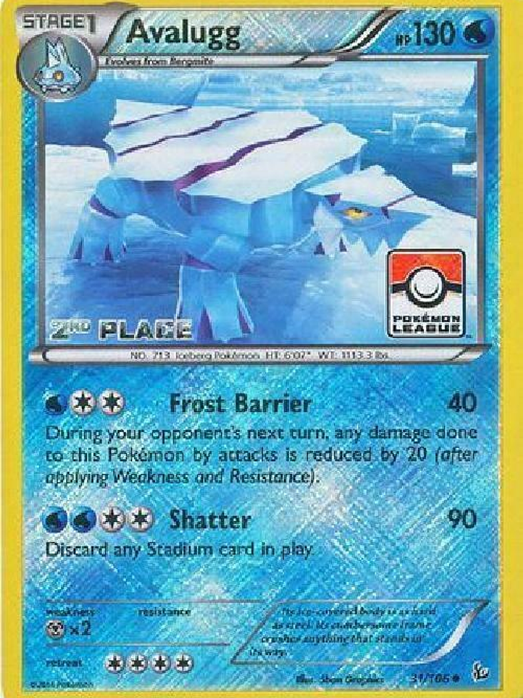 Avalugg - 31/106 (Pokemon League) [2nd Place] #031 1