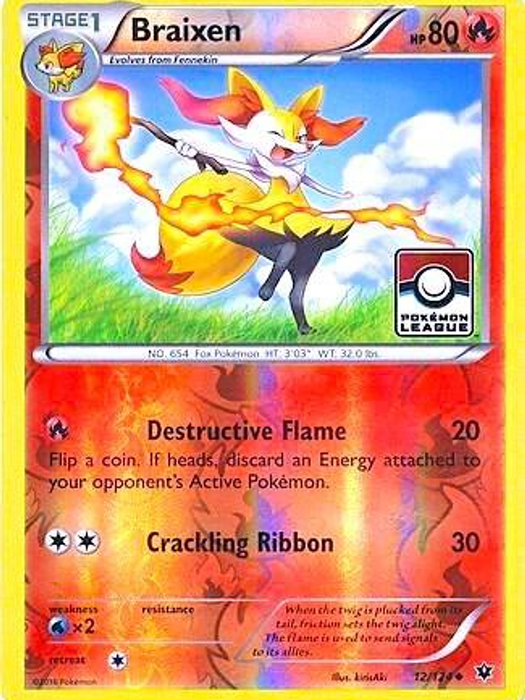 Braixen - 12/124 (Pokemon League) #012 1
